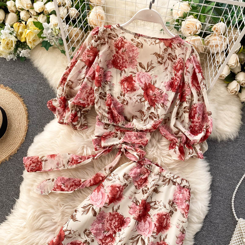 Cute floral chiffon two pieces dress fashion dress S332