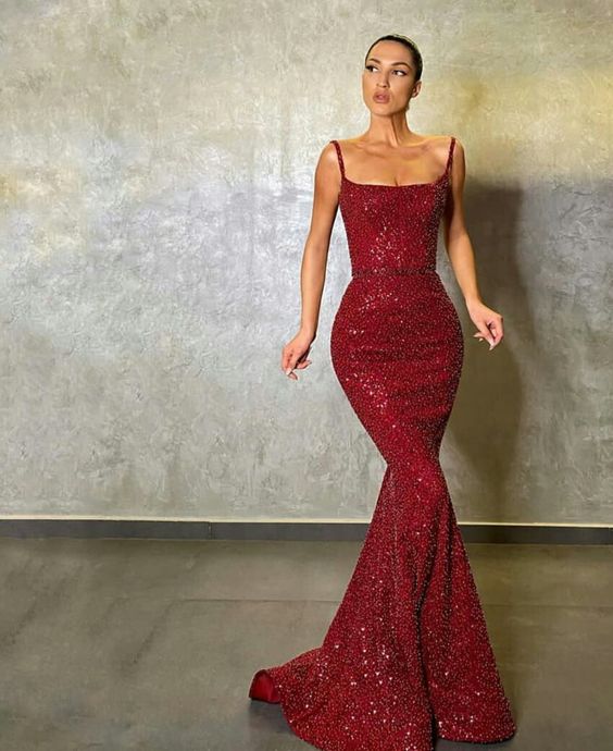 Long Prom Dresses 2023 Burgundy Long Evening Gowns Formal Dress S2318