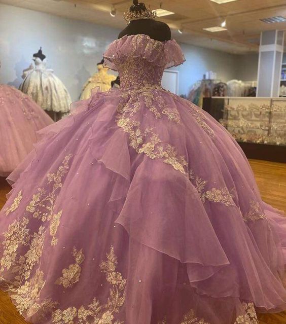 A-line Tulle Ball Gown Puffy Sweet 16 Dress Birthday Dress S2338
