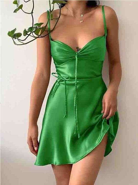 Green Spaghetti Straps Short Homecoming Dresses,Cheap Short Prom Dresses S3168