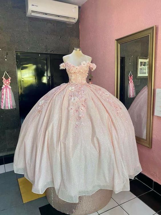 ball gown prom dresses, floor length prom dresses, pink evening dresses, a line formal dresses S1824
