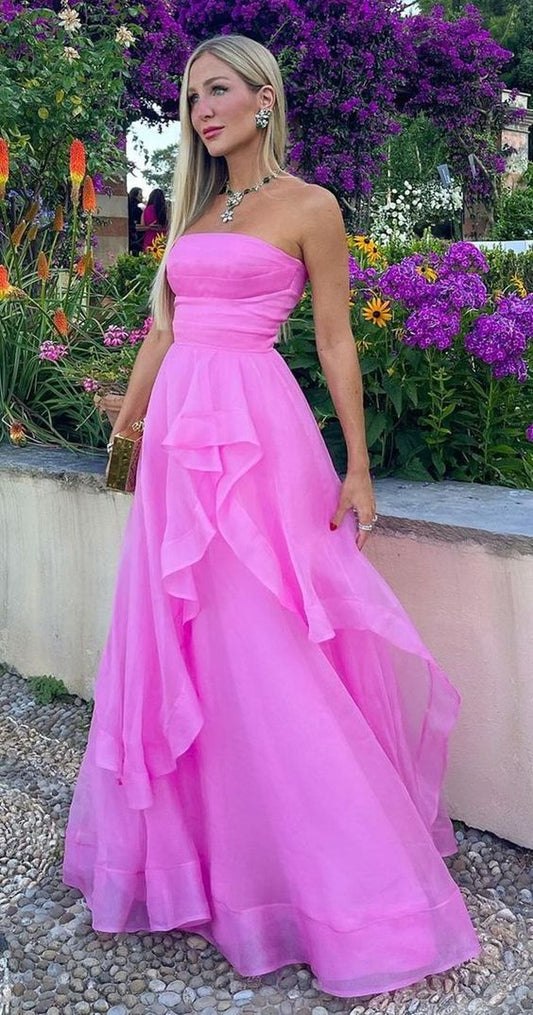 Sexy Pink Prom Formal Evening Dress Long Floor Length Dress    S1188