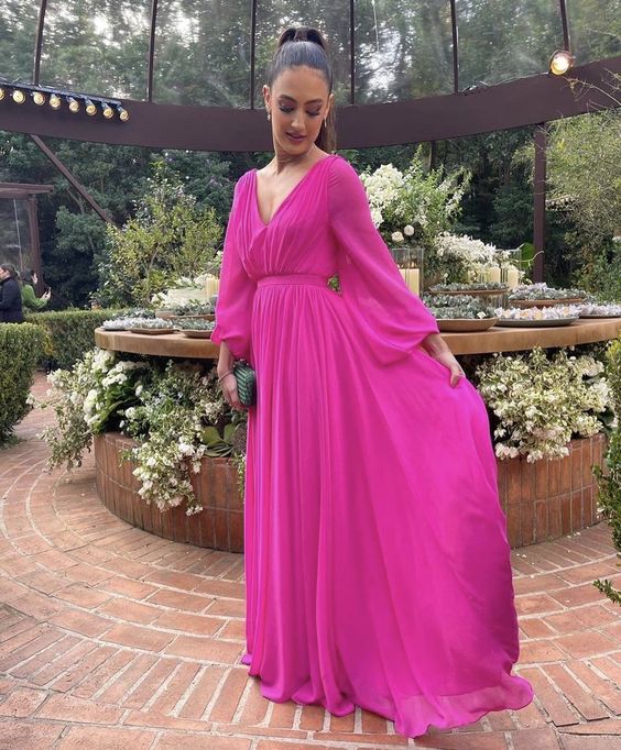 Sexy Hot Pink Prom Formal Evening Dress Long Floor Length Dress S1194