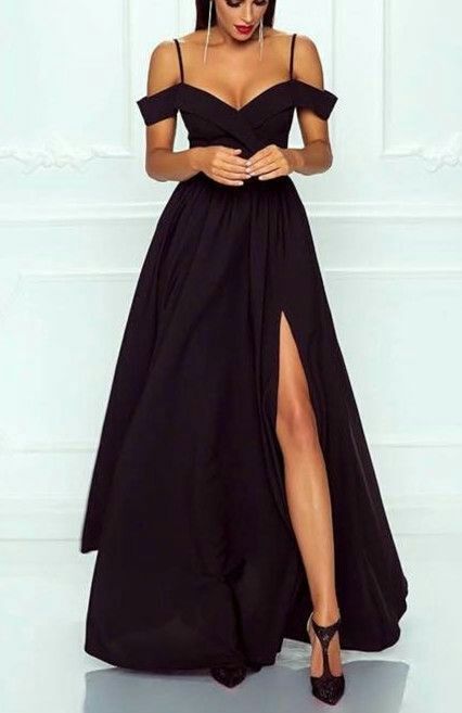 Black Long Prom Dresses S691