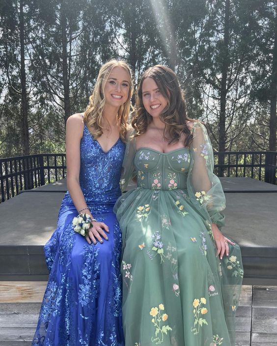 A line tulle prom dress, evening dress S1271