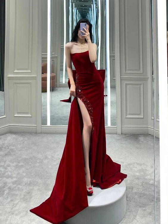 Sexy Mermaid Prom Dress With Hight Split S1780