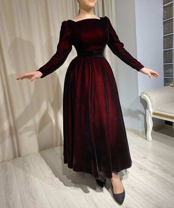 2023 Prom Dresses, Long Sleeve Prom Dresses S1434