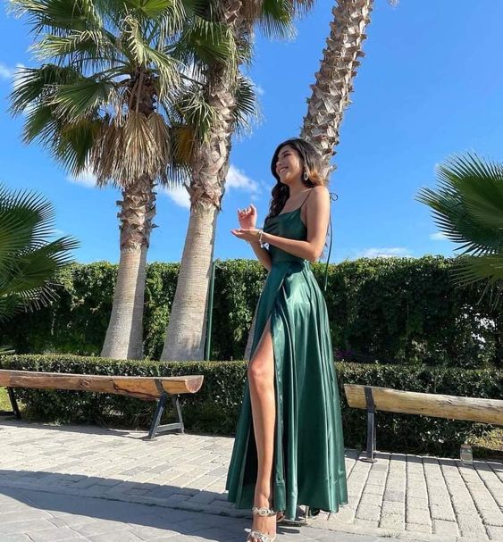 Green Formal Evening Dress Sleeveless Dress S869