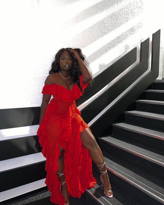 Red Party Dresses 16th Birthday Outfits,Black Girl Club Dress S1508