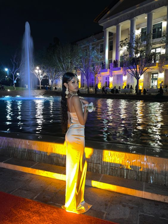 Fashion Long Champagne Prom Dresses, Sexy Graduation Evening Dress S2286