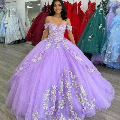 Ball Gowns Quinceanera Dresses Princess Beaded Sequin Appliques Lace Prom Gowns S1820