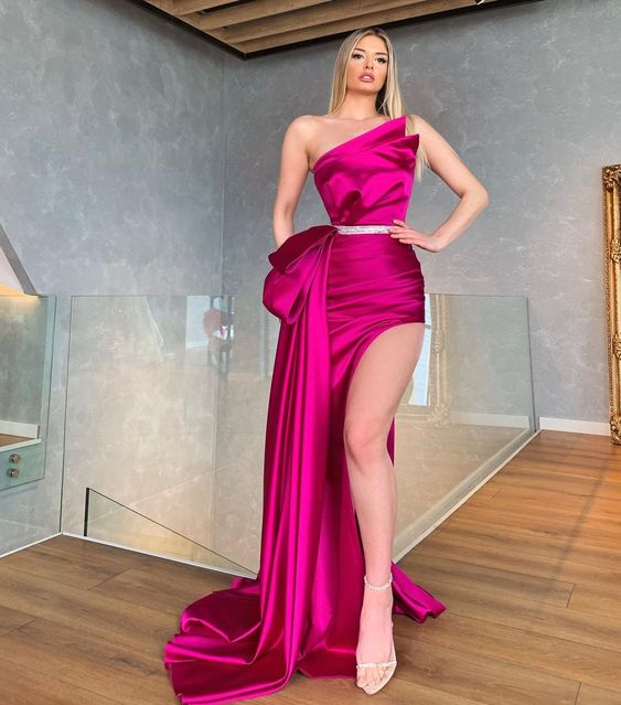 Elegant Long Formal Dress , Charming Prom Dress With Slit Elegant Long Formal Dress S1168