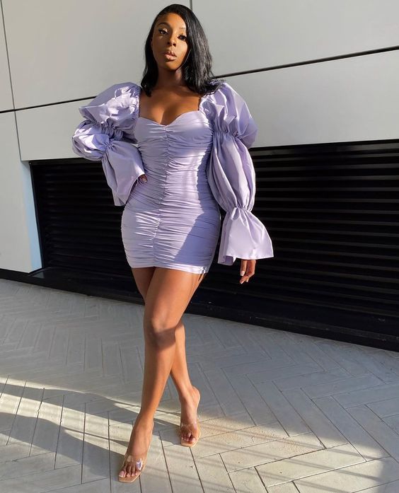 Light Purple Short Prom Dresses, Short Homecoming Dresses, Formal Evening Dresses S1386