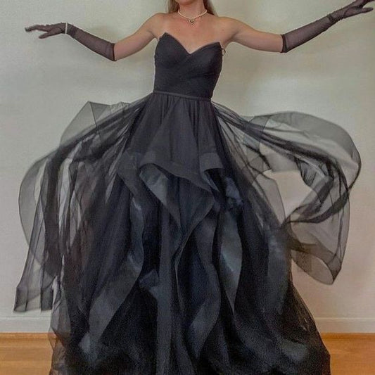 Black Prom Dress Charming Evening Dress    S1713