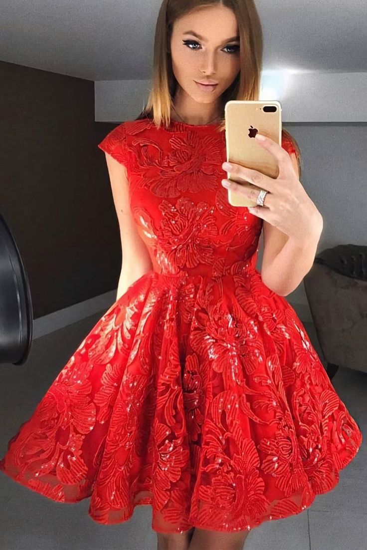 Red Short Party Dresses S1941
