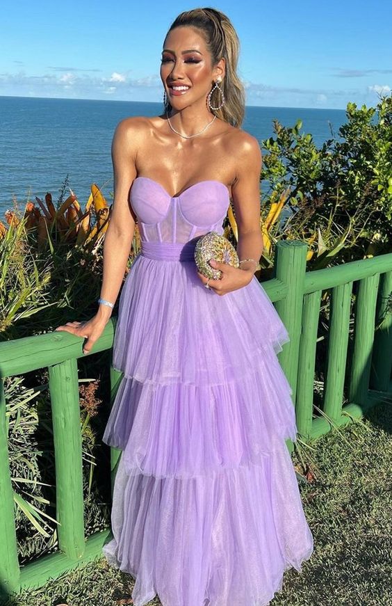 2023 Prom Dresses, Long Purple Prom Dresses S1435