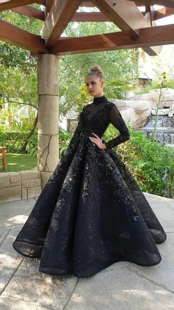 Stunning A-line Tulle Prom Dresses For Wedding | Beautiful Black Lace Ball Gowns For Ladies S1217