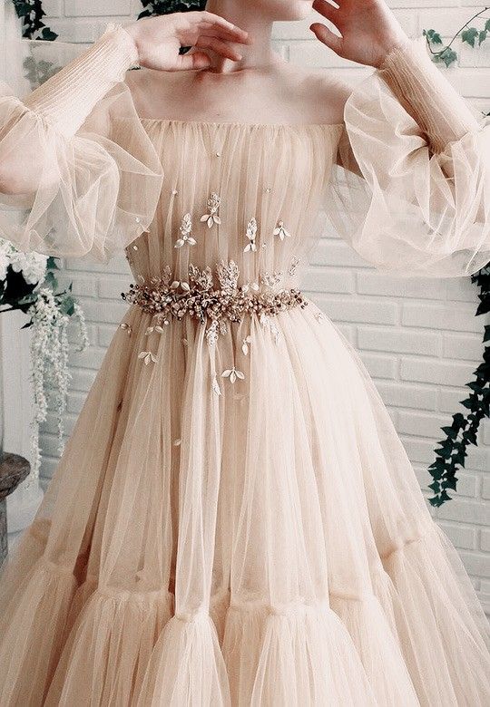 Champagne Tulle Prom Dresses, A-Line Tulle Homecoming Dresses S2215