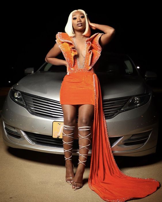 Orange short prom dresses, velvet prom dresses, custom make party dresses S1527