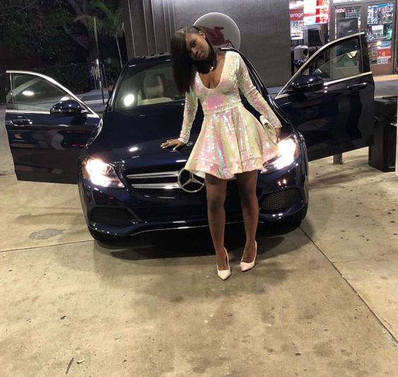 short evening dress long sleeves homecoming dress S1407