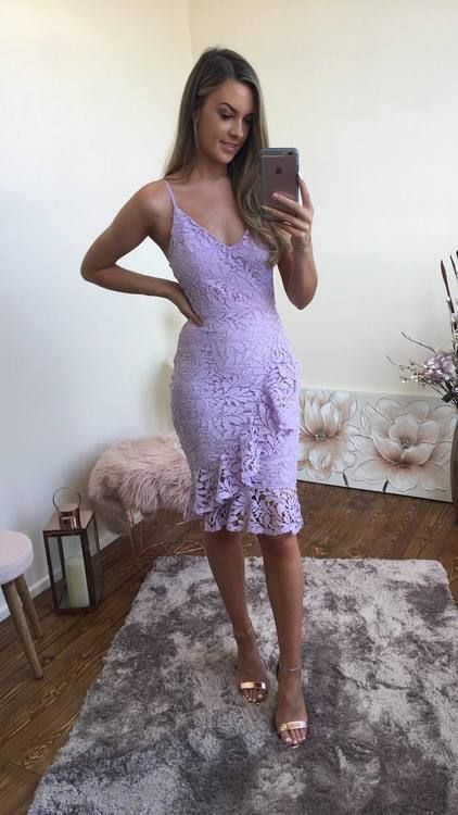 Sheath Spaghetti Straps Tea-Length Lace Homecoming Dresses S1576