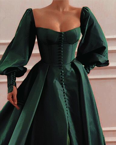 Sexy Split Evening Gowns Dark Green Prom Dresses S1623