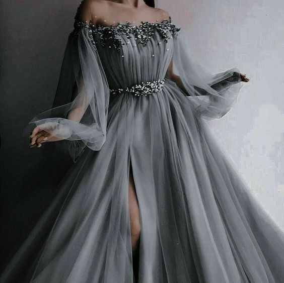 Long Gray Prom Dresses S2118