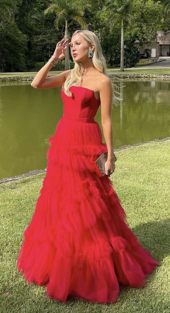 Sexy Red Prom Formal Evening Dress Long Floor Length Dress S1192