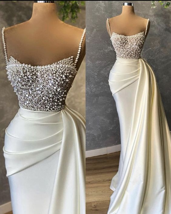 Ivory Sexy Mermaid Prom Dresses S1670