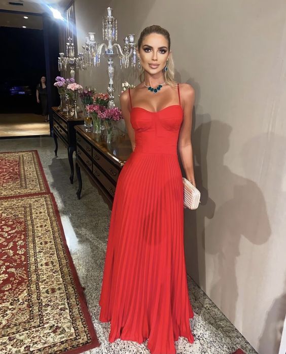 Red Long Prom dress, Evening dresses, reception dress S978