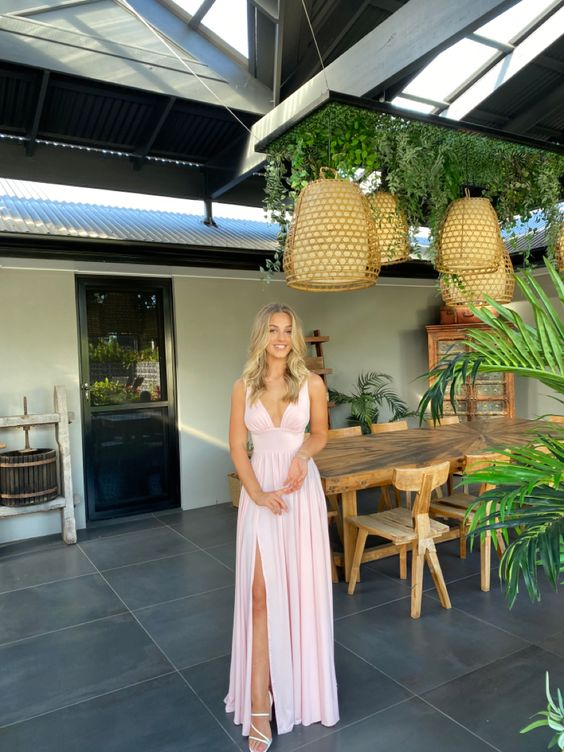 Pink Prom Dresses Long Formal Gown S1067