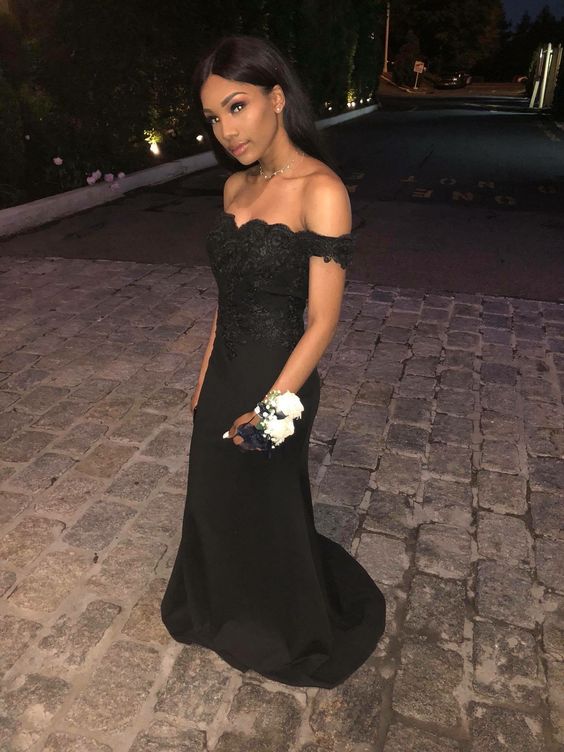 Black Formal Dress mermaid prom dress long evening dress S2080