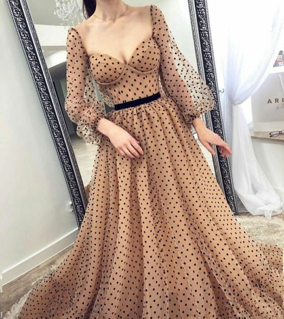 Champagne Tulle Prom Dresses, A-Line Tulle Party Dresses S2243