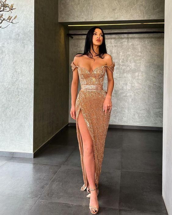 Mermaid Prom Dresses sequin evening gown S825