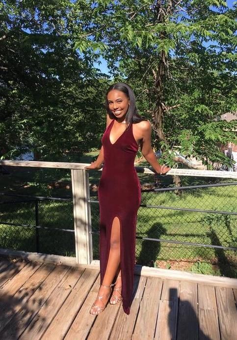 Burgundy Floor Length Women Prom Dress Evening Gowns S1718