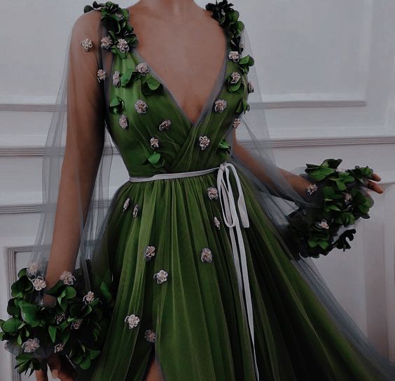 Green Long Prom Dress Evening Gown S1156