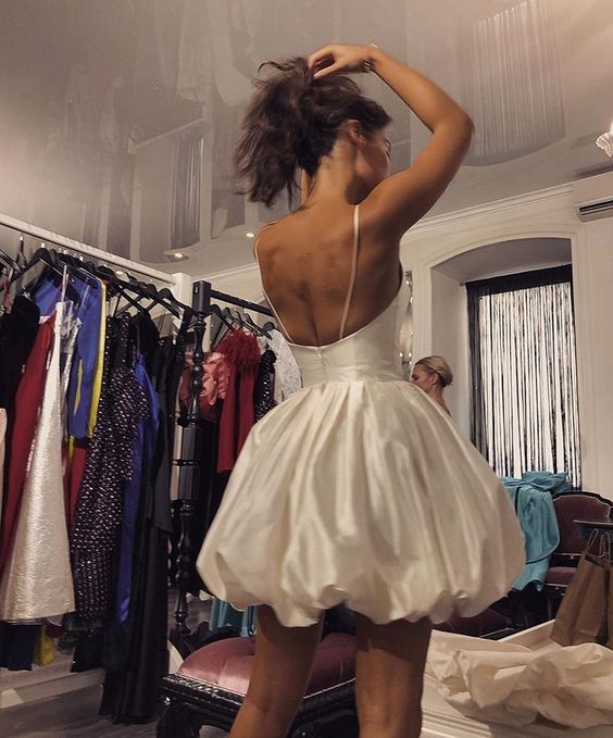 Short Prom Dresses, A-Line Satin Homecoming Dresses S2262