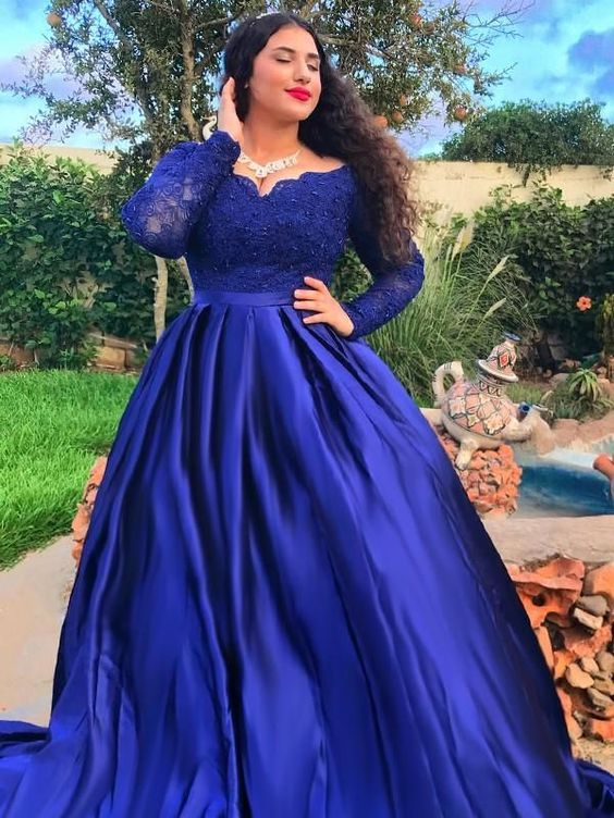 Royal Blue Prom Gown Evening Gown Birthday Dresses S1968