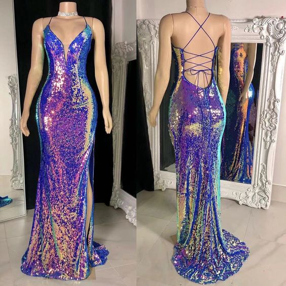 Shinning prom dresses, sequins prom dresses, sparkly evening dresses, mermaid prom dresses S1410
