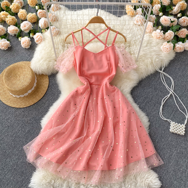 Cute A line tulle short dress fashion dress S448