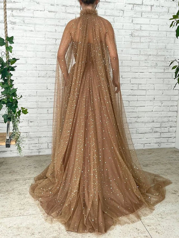 A-Line Glittering Vintage Wedding Guest Prom Dress Sweetheart Neckline Sleeveless Sweep / Brush Train Tulle with Pleats Sequin Cocktail Dresses S1235