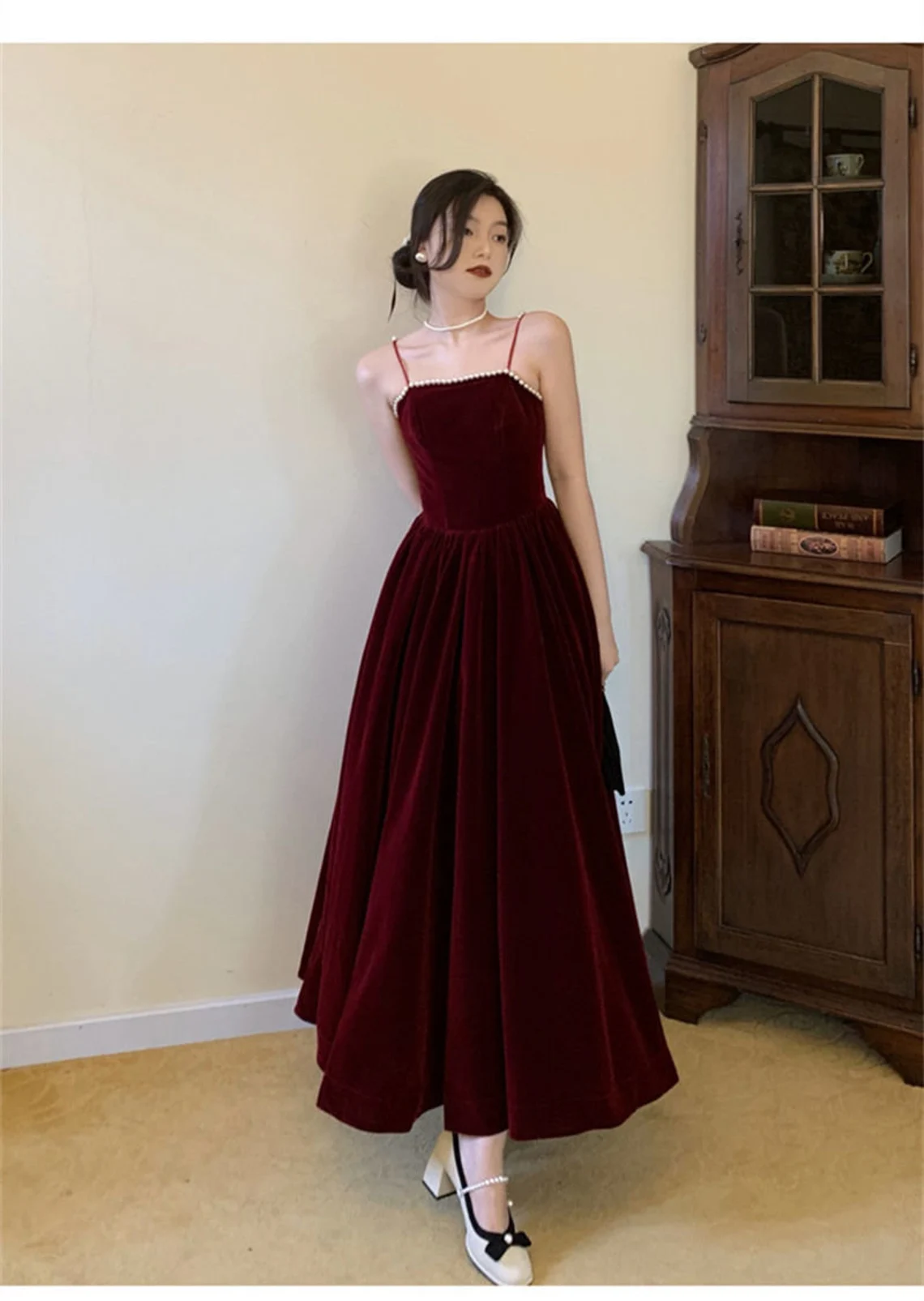 Red Spaghetti Straps Dress Women Prom Dress S1940