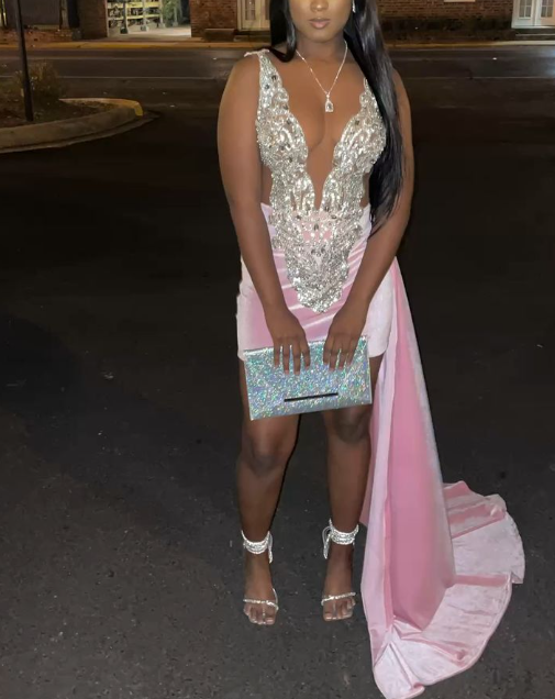 Pink Homecoming Dress Short Prom Dresses Evening Gown S2485