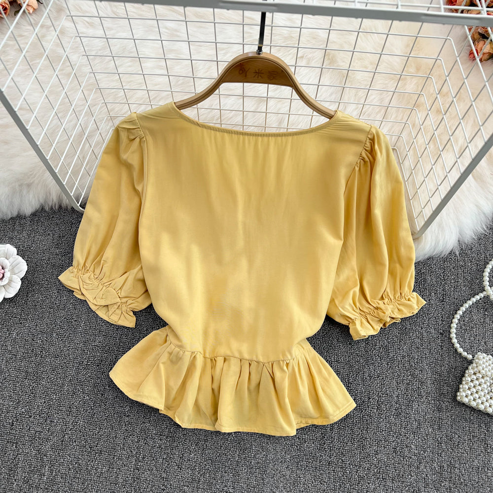 Cute drawstring crop top S509