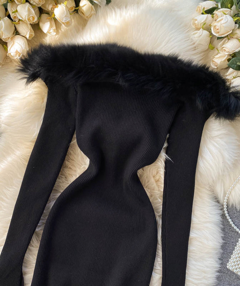 Stylish slim knitted dress S91