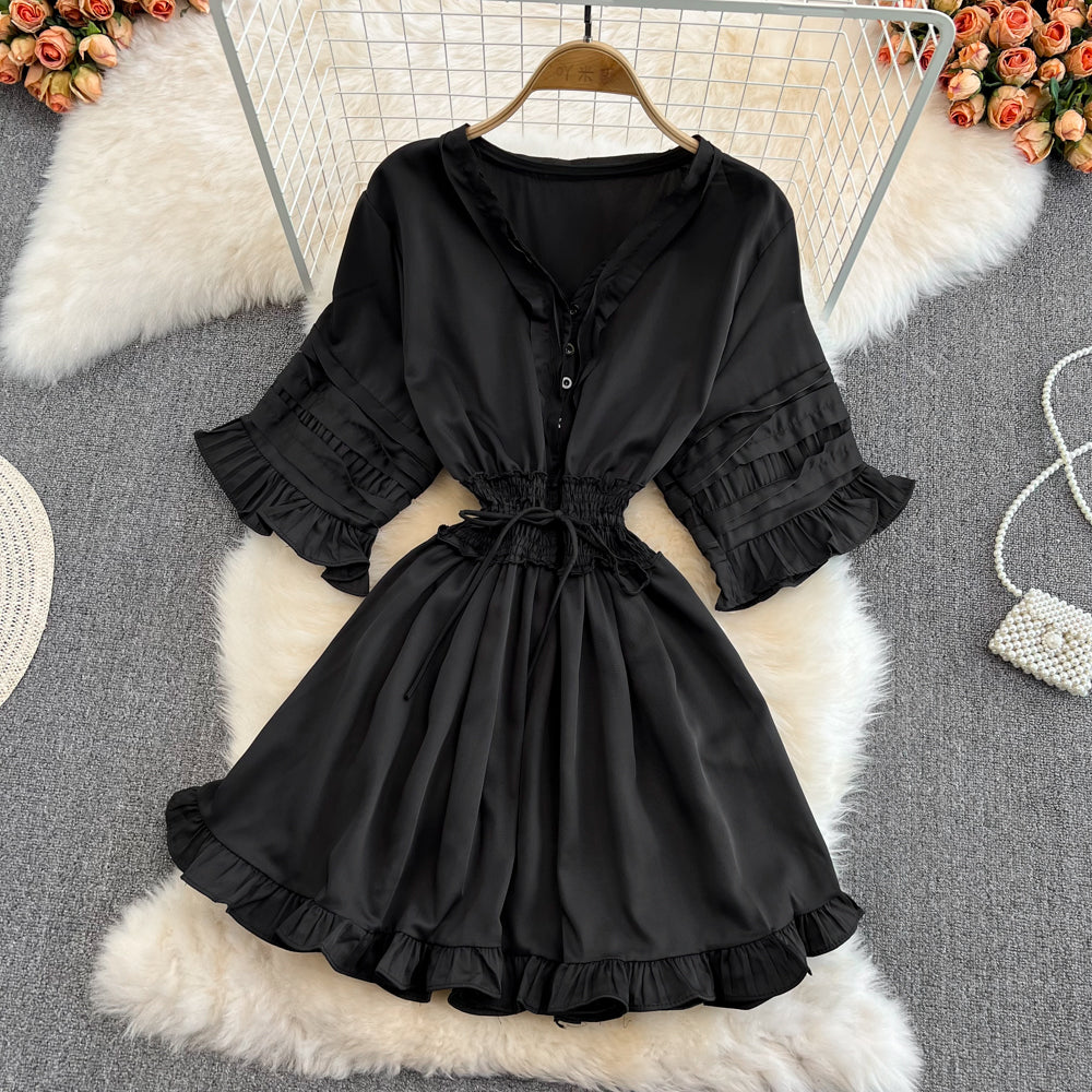Cute v neck short dress A line fashion dress S223