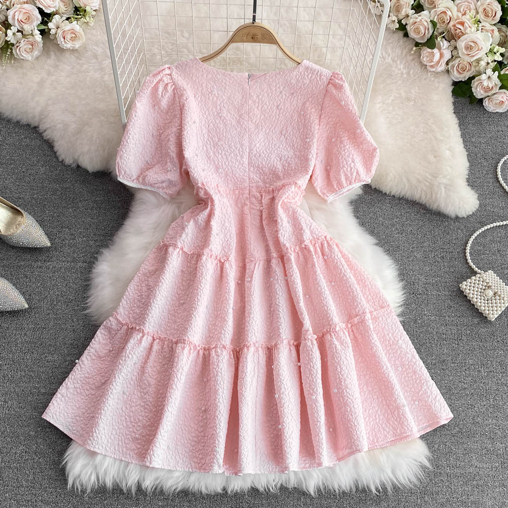 Cute bow A line dress fashion girl dress S397
