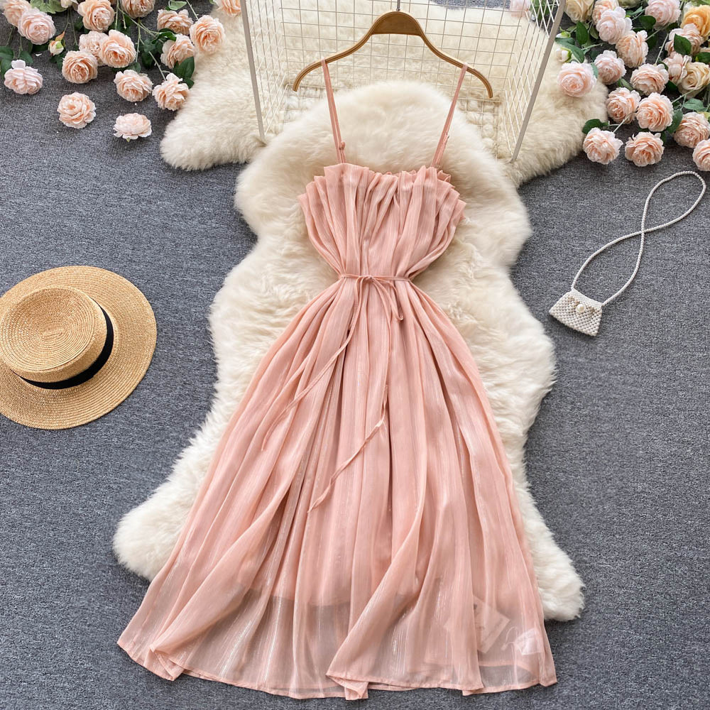 Pink A line short dress fashion dress S157