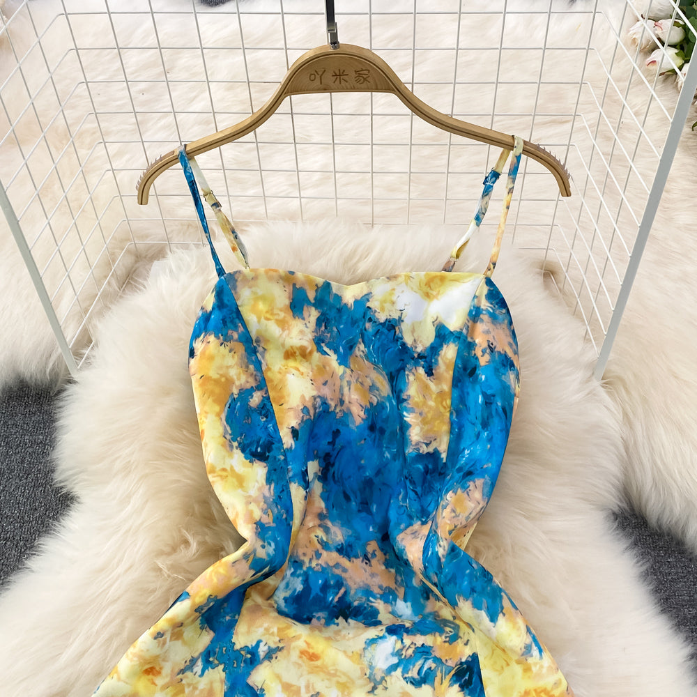 Blue A line dress fashion girl dress S394