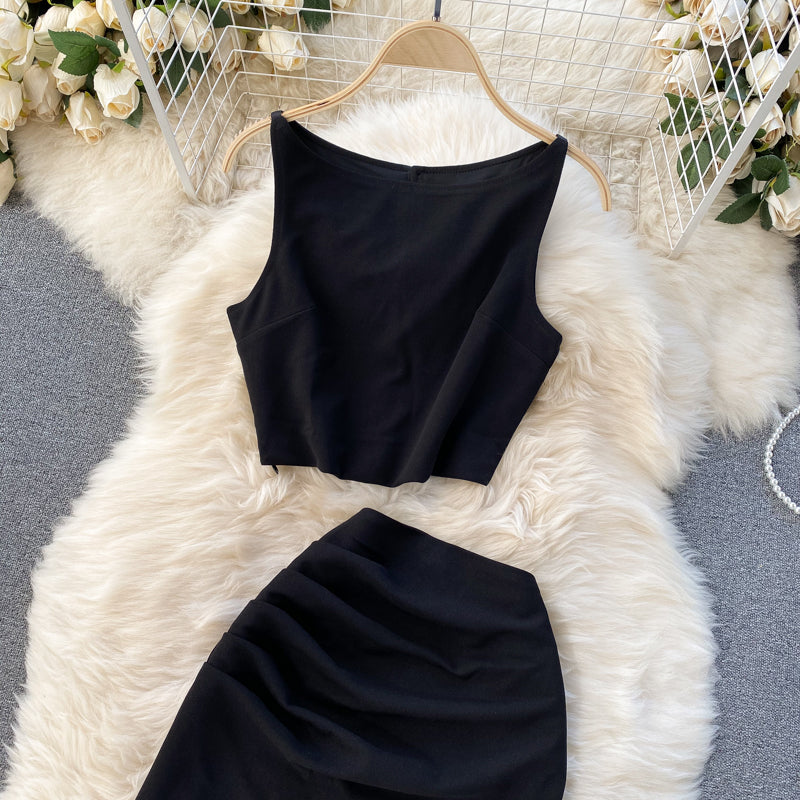 Simple two pieces dress summer dress S301